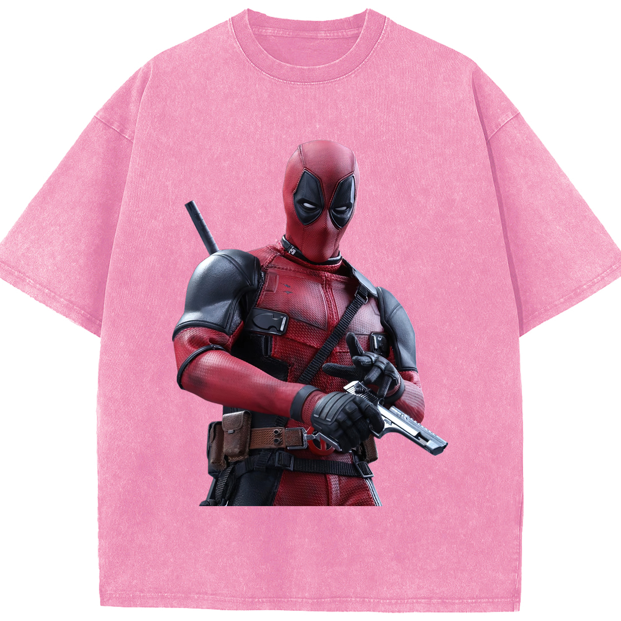 （画像用） Deadpool デッドプール 綿100% ヴィンテージ風 半袖Tシャツ（フロントプリント）